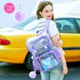 thumbnail image 2 of AGSDON 3PCS Clear Backpack, Heavy Duty Transparent Bookbag for Women Girls, Stadium Approved See Through Backpack Set (Purple Sequins), 2 of 8