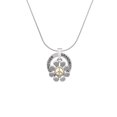 thumbnail image 2 of Delight Jewelry Two-tone Large Daisy with Peace Sign Silvertone Grandmother Ring Charm Necklace, 18", 2 of 4