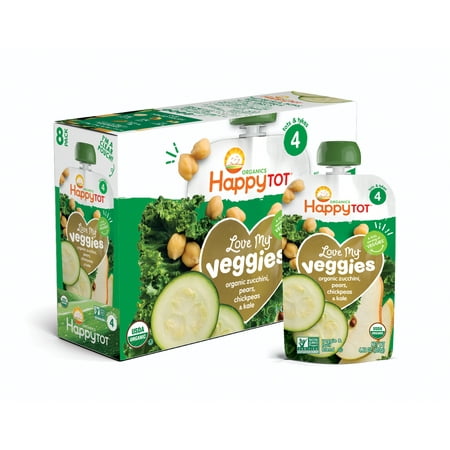 Photo 1 of (8 Pouches) Happy Tot Organics Love My Veggies Zucchini, Pears, Chickpeas & Kale Veggie & Fruit Blend 4.22 oz. Pouch