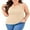 Yellow, variant on Women Plus Size Tank Tops with Built-in Padded Bra Adjustable Strap V-Neck Camisole Cotton Cami Shirts 1X-4X