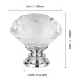 thumbnail image 2 of 20 x Pomo de puerta de armario con cajón de armario - Diamante de cristal transparente + Base plateada - 30 mm, 2 of 4
