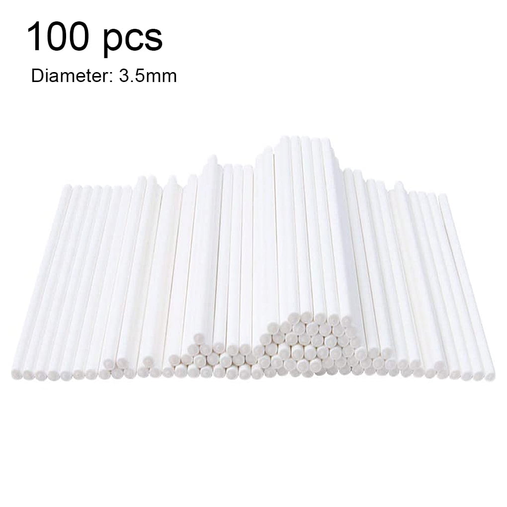 TureClos 100pcs/bag Lollipop Sticks Paper Cake Pop Sticks DIY Kitchen Candy Chocolate Rods, 15cm