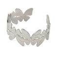 thumbnail image 2 of 5 pc 304 Stainless Steel Cuff Bangles for Women Butterfly Stainless Steel color 1-1/8 inch(2.7cm) Inner Diameter: 2-1/4 inch(5.75cm), 2 of 3