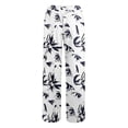 thumbnail image 5 of Women's Printed Linen Drawstring Elastic Waist Casual Pull On Beach Trousers with Pockets Comfortable 30 Inch Inseam Lightweight Flowy Design for Everyday Wear and Outdoor Activities, 5 of 5