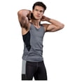 thumbnail image 2 of Men's Sleeveless Compression Tank Top with Mesh Panels and Stretch Moisture-Wicking Fabric - X Large, Gray, 2 of 5