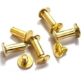 thumbnail image 4 of 50 Pcs Metal Fastening Screws Round Shank Screws Nail Posts Rivet Button Solid Belt Tack Screws for DIY Leather Decoration Bookbinding Repair Chicago Screws M5x15mm (C), 4 of 5