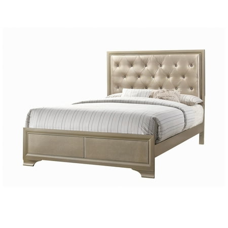 Beaumont Upholstered Queen Bed Champagne( box 1 of 2 only)