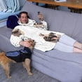 thumbnail image 3 of Wearable Oversized Blanket,Pug and Footprint Wearable Blanket Hoodie for Adults,Cozy Hooded Blankets with Super Pockets,Super Warm Fuzzy Pullover for Women & Men, 3 of 6