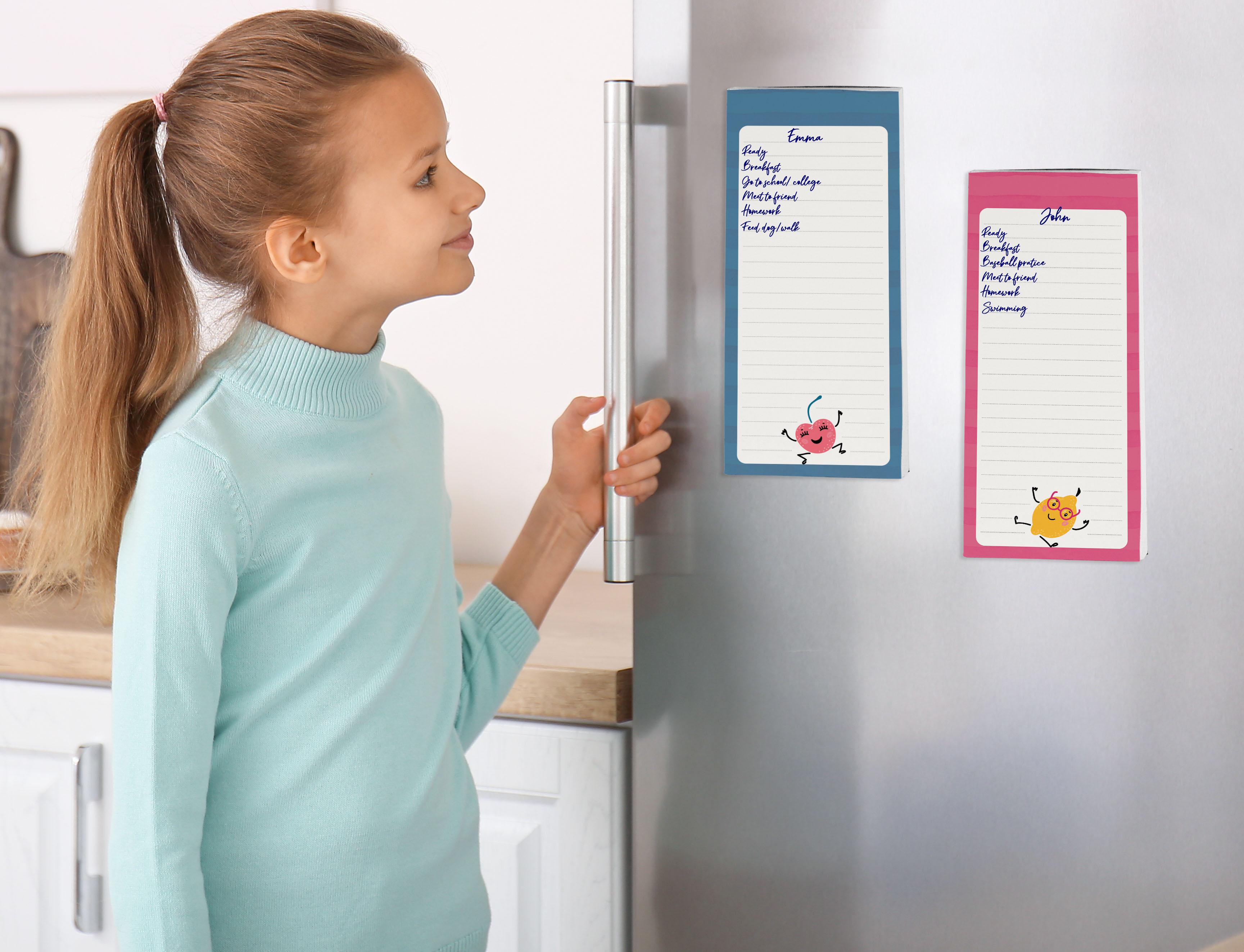 Inkdotpot Pack of 3 Magnetic Fridge To-Do List Notepads- Magnetic Memo Pads For Refrigerator-(50 Sheets Each)-FJ