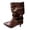 Brown Boots for Women, variant on Slouch Buckle Boots Women Pointed Toe Party Evening Booties Beige 41
