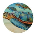thumbnail image 2 of JEUXUS  Sea Turtle Beach Starfish Ocean Coastal Waterproof Picnic Patio Party Round Table Cloth Cover Decorations Fabric Circular Tablecloth for Home Dining Room Kitchen Decor, 2 of 7