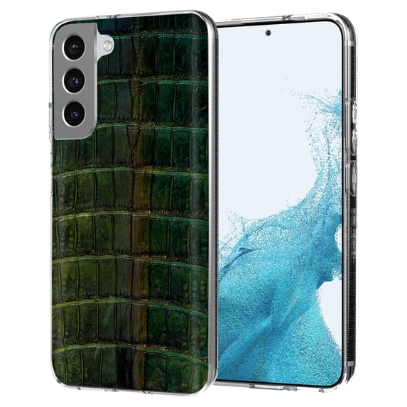 TalkingCase Thin Slim Case Compatible for Samsung Galaxy S22 5G, Satin Green Skin Print, Lightweight, Flexible, Soft, USA