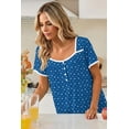 thumbnail image 2 of Ekouaer Nightgowns for Women Lace Trim Sleep Shirts Short Sleeve Night Shirts With Pockets Night Gown Ruffled Sleep Dress, 2 of 6