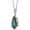thumbnail image 2 of Galaxy Gold 14K Solid White Gold 20" Necklace with Lab-Grown Pear-Shape Alexandrite, 14"-24" Sizes, June Birthstone, Symbol of Transformation, 2 of 6