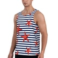 thumbnail image 2 of Haiem Starfish Navy Blue Stripe Men Workout Tank Top Gym Bodybuilding Sleeveless Muscle T Shirts Athletic Tank Breathable Workout Shirt-XX-Large, 2 of 8