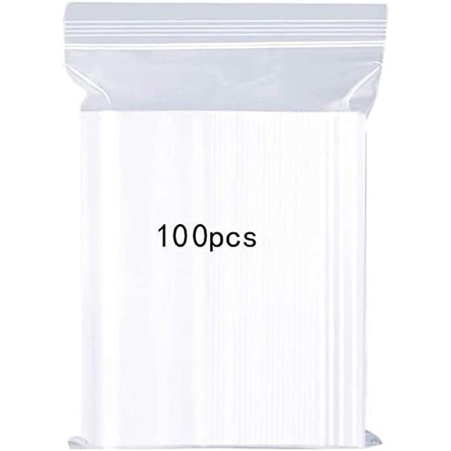 Sacs en Plastique Transparents Refermables, Sac Fermeture à Glissière Réutilisable Solide, Épaississement