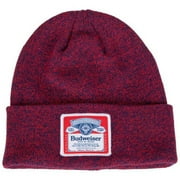 Budweiser Label Patch Red Knit Cuff Beanie