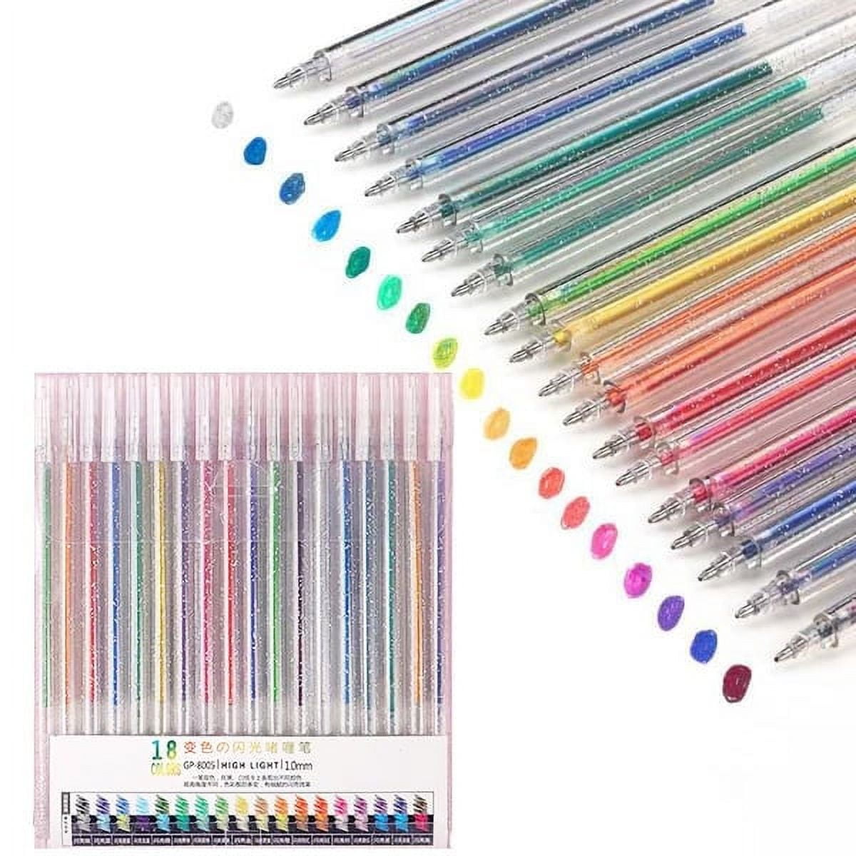Cagogo 3Pcs Glitter Gel Pen, Colorful Fluorescent Gel Ink Pen, 8 Pack Color Changing Sparkle Pens, Smooth Writing Teen Study Supplies, Art Craft Coloring Book Pens forKidsAdults