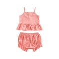 thumbnail image 3 of ITFABS Baby Girls 2 Piece Clothes Set, Wave Point Print Suspender Top and Short, 3 of 9