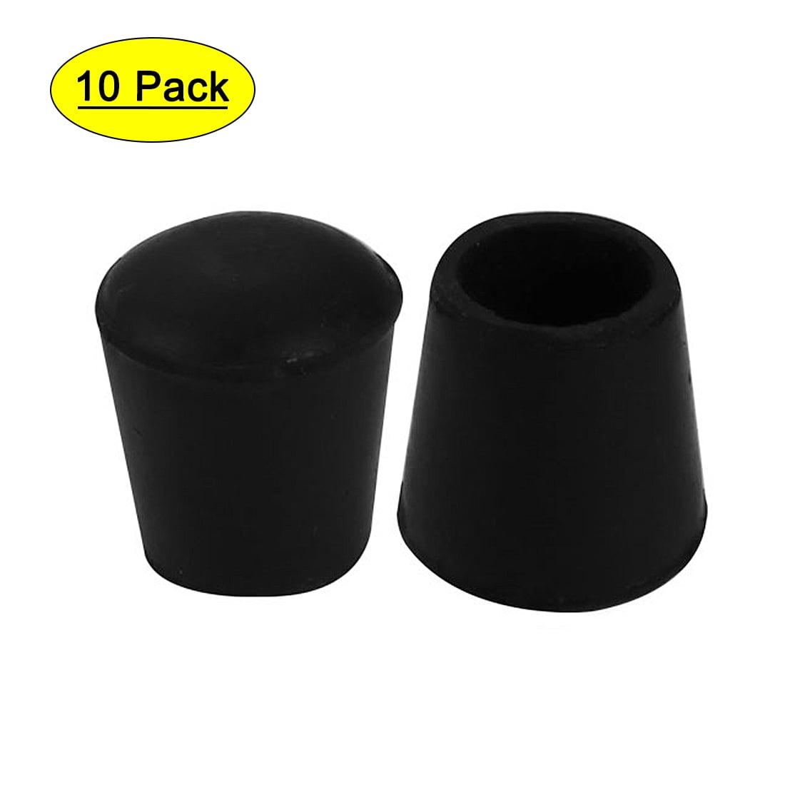 20 Pcs Black Cone Shaped Rubber Covers Furniture Foot Pads 23mm Dia 