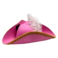 thumbnail image 3 of Sombrero pirata para adultos, regalo para adultos, espectáculo escénico, carnaval, novedad desgastada. Rosa, 3 of 8