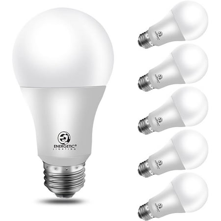 

Energetic LED Bulbs 100 Watt Equivalent，Natural White 4000K A19 Dimmable Light Bulbs 13.5W 1600lm CRI80+ 15000Hrs UL Listed 6-Pack