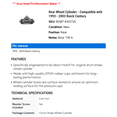 thumbnail image 2 of Rear Wheel Cylinder - Compatible with 1993 - 2003 Buick Century 1994 1995 1996 1997 1998 1999 2000 2001 2002, 2 of 2