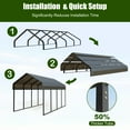 thumbnail image 3 of Heavy-Duty 10x20 ft Carport Garage, All-Weather Protection for RV, Boat, Car & Truck, Portable Shelter with Wind & Rust Resistance, 3 of 5