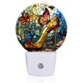 thumbnail image 2 of Round LED Night Lights Lamp with Dusk to Dawn Sensor, Creative Shoes High Heel With Butterflies Creative Night Light Plug Into Wall for Kids Room, Bedroom, Bathroom, Kitchen, Hallway, 2 of 4