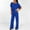 *Blue, variant on ClodeEU Women Short Sleeve Playsuit Clubwear Straight Leg Jumpsuit With Belt Pink,Womens Plus M