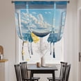thumbnail image 4 of Tie Up Curtains for Windows Beach Waves Valance Adjustable Balloon Curtain Blue Sky Cloud Window Tie Up Shades for Kitchen Living Room Bedroom Privacy Curtain Drape 34x45 Inch, 4 of 9