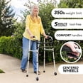 thumbnail image 4 of Narrow Walkers with Storage Bag - Width and Height Adjustable Walker, Lightweight Folding Walkers for Seniors Handicapped & Disabled, Up to 350 lbs, 4 of 6