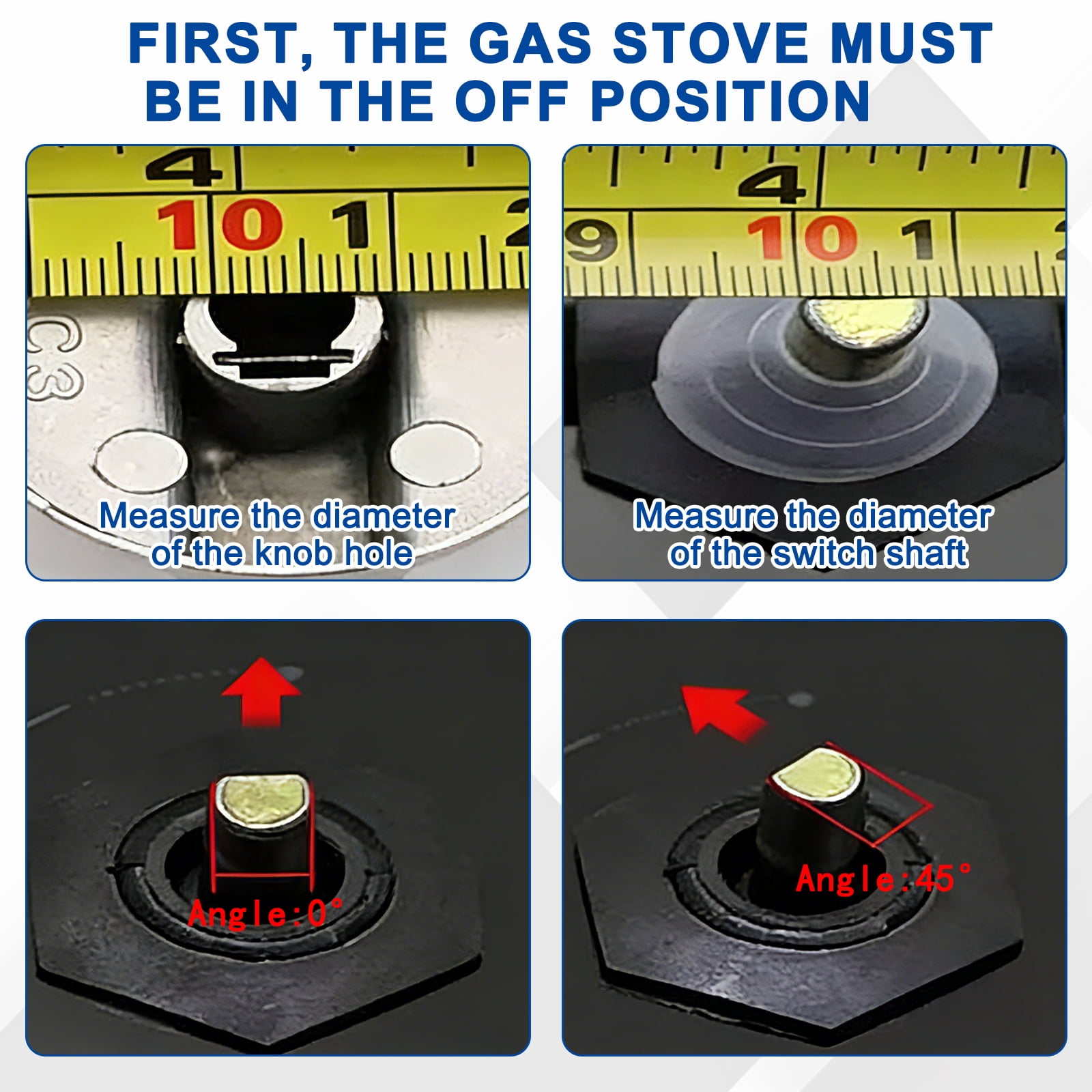 Unique Bargains Gas Stove Knob Cooker Replacement Metal Surface Switch 6mm