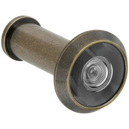 06 Antique Brass Angle - National Hardware V805 Series N336-107 Door Viewer, 200 deg Viewing Angle, 1-3/8 to 2 in Thick Door, Antique Brass