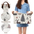 thumbnail image 5 of Yayeee Foldable Storage Basket for Shelves with Handles Set of 2 Waterproof Cloth Bins, Beige Christmas Forest, 5 of 7