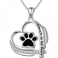 thumbnail image 1 of Collier Pendentif Imprimé Patte de Chiot en Argent Sterling, 1 of 5