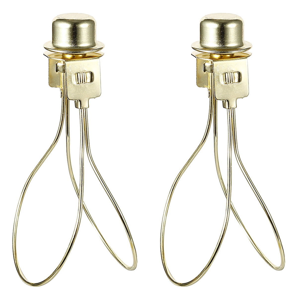 Lamp Shade Light Bulb Clip Adapter with Cap Knob Finial Top Brass 2Pack