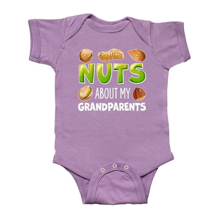 

Inktastic Nuts About My Grandparents Peanut Almond Pistachio Gift Baby Boy or Baby Girl Bodysuit