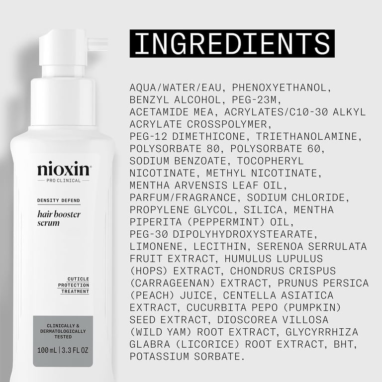 Nioxin Density Defend Hair Booster Serum 3.4 oz with Wild Mint Oil