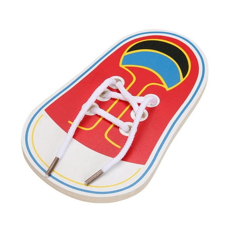 

Kids Toy Wear Shoes Board Wooden Lacing Shoe Toy for Children s Learning To Tie Threading Practice Educational Toys