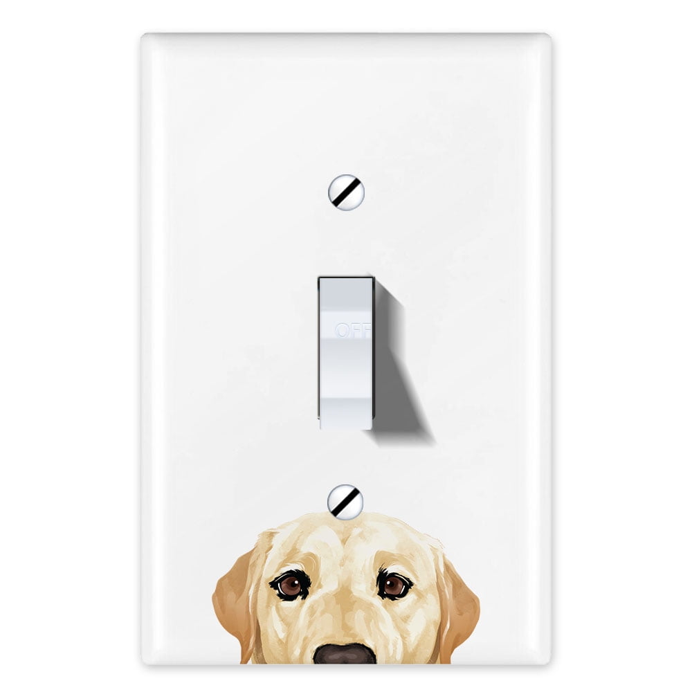 2 Gang Wall Plate White Dog Switch Plate Light Switch Cover Decorative Outlet Cover for Living Room Bedroom Kitchen 