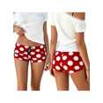 thumbnail image 2 of LMLYSoH Women's Dot Print Mini Shorts Summer Fashionable Fold Over Low Waist Micro Shorts, 2 of 9