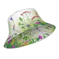 thumbnail image 2 of Gaeub Plants and Insects Printed Double Sided Reflective Bucket Hat Foldable Sun Hat for Camping Hiking Fishing, 2 of 9