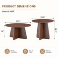 thumbnail image 4 of PUKNLY Round Nesting Coffee Table Set of 2, Modern Circle End Table Set, Mid Century Wooden Accent Tables, Small Side Table for Living Room Bedroom Balcony Office, Flexible Use, Space-Saving,Wanult, 4 of 7