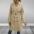 thumbnail image 2 of Niaviben Women's Long Trench Coat Double Breasted Trench Coat Women Windproof Jacket Women Womens Jackets Jacket Women Jackets Jacket for Women Khaki M, 2 of 7