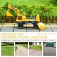 thumbnail image 4 of Qaba No Power Ride On Excavator Construction Digger Multi-Functional Truck Toy with 2 in 1 Design Detachable Digging Bucket and Grab Bucket, Music, Light, Yellow, 4 of 9