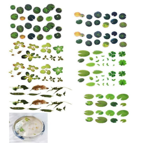 Daimay 12 Feuilles de Simulation 3D Poisson Feuilles Canard Koi Étang Film Transparent Autocollant Résine Décoratif Moule DIY pour Peinture Fabrication de Bijoux-6 Styles