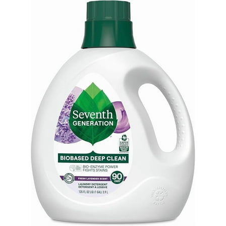 Seventh Generation Liquid Laundry Detergent, Fresh Lavender Scent, 90 Loads, Fights Stains, 135 Fl Oz