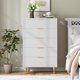 thumbnail image 5 of Qinaqin 5 Cajón Dresser Para Bedroom 48inch Tall Moderno Chest De Drawers Con Gold Metal Handles Y Anti-Tipping Device Fluted Wooden Organizador Living Room/Hallway/Kids Room Blanco, 5 of 7