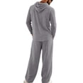 thumbnail image 4 of GrmtClth Men' Linen Sets Outfits Summer Hoodie Clothing Workout Yoga Pants Button Down Long Sleeve Trend 2 Piece Set Dark Gray L, 4 of 6